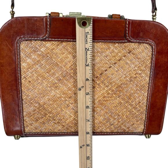 Bosboom Orient Express Vintage Wicker Leather Hard Case Travel Bag Crossbody - Picture 14 of 16